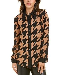 Anne Klein Large Houndstooth Blouse Women