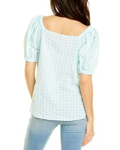 Anne Klein Seersucker Blouse Women -Halston Kel Shop 1050121525 RLLD 2