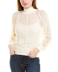 Halston Aubrey Georgette Silk Top Women