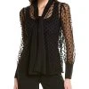 Anne Klein Flocked Mesh Top Women 1 Anne Klein Flocked Mesh Top Women -Halston Kel Shop 1050417466 RLLD 1