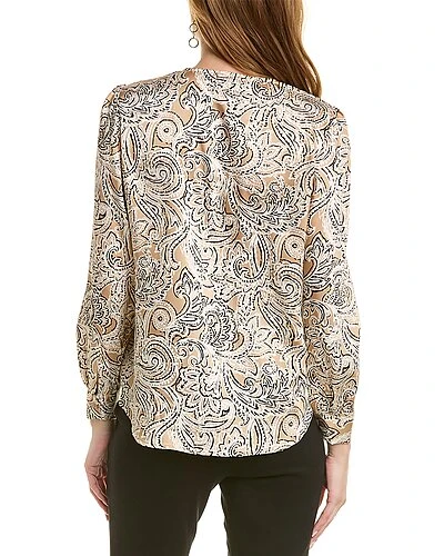 Jones New York Printed Satin Twill Top Women 4 Jones New York Printed Satin Twill Top Women - Image 2
