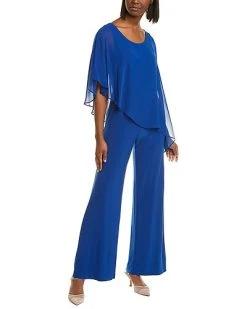 Adrianna Papell Matte Cape Jumpsuit Women