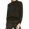 Nicole Miller Smocked Silk-Blend Blouse Women -Halston Kel Shop 1050843759 RLLD 1