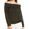 Gracia Dot Pattern Off-Shoulder Top Women -Halston Kel Shop 1411032140 RLLD 1