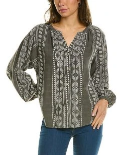 Splendid Freesia Linen-Blend Blouse Women