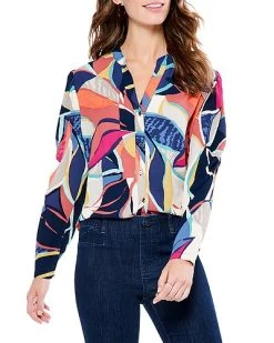 NIC+ZOE Jigsaw Leaf Top Women