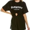Burberry Ring Detail Logo Print Oversized T-Shirt Women -Halston Kel Shop 1411085987 RLLD 1