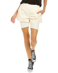 WeWoreWhat Solid Windbreaker Biker Short Women