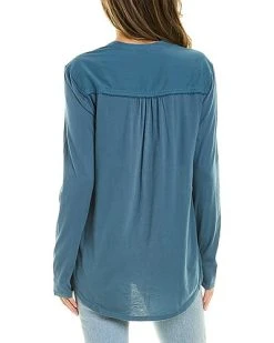 Splendid Woven Mix Long Sleeve Shirt Women -Halston Kel Shop 1411173634 RLLD 2