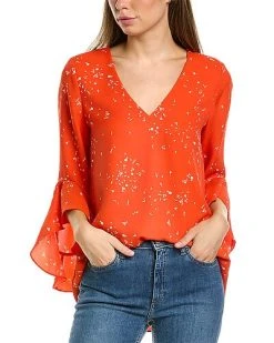 Vince Camuto Flutter Sleeve Blouse Women