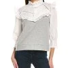 Lea & Viola Mixed Media Sweatshirt Women -Halston Kel Shop 1411203922 RLLD 1
