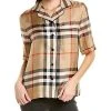Burberry Vintage Check Silk Pyjama Shirt Women -Halston Kel Shop 1411229113 RLLD 1