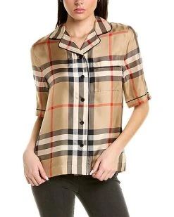 Burberry Vintage Check Silk Pyjama Shirt Women