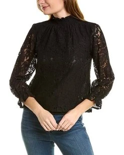 1.STATE Smocked Neck Top Women