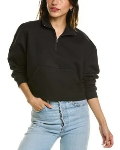 WeWoreWhat Cropped Knit 1/4-Zip Pullover Women