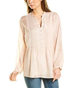 Johnny Was Silk Shaki Blouse Women