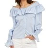 Beulah Smocked Ruffle Top Women -Halston Kel Shop 1411319004 RLLD 1
