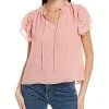 1.STATE Flutter Sleeve V-Neck Top Women -Halston Kel Shop 1411346234 RLLD 1