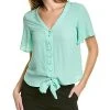 Vince Camuto Button-Down Tie-Front Blouse Women -Halston Kel Shop 1411356233 RLLD 1