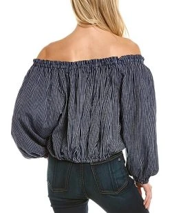 Rag & Bone Mimi Stripe Linen-Blend Top Women -Halston Kel Shop 1411382622 RLLD 2