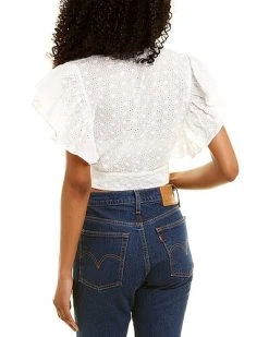 Lea & Viola Eyelet Wrap Top Women -Halston Kel Shop 1411387240 RLLD 2