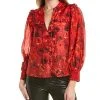 Alice + Olivia Bette Silk-Blend Blouse Women -Halston Kel Shop 1411396413 RLLD 1