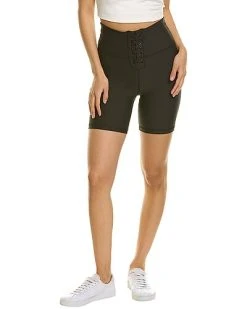 WeWoreWhat Solid Lace-Up Biker Short Women