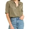NYDJ Riley Elbow Sleeve Silk Top Women -Halston Kel Shop 1411414077 RLLD 1