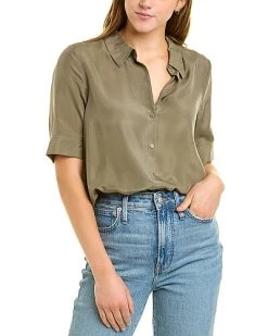 NYDJ Riley Elbow Sleeve Silk Top Women