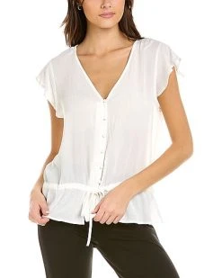 Vince Camuto Flutter Sleeve Top Women