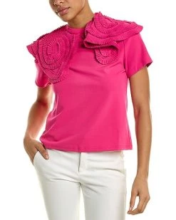 Gracia Accordion Pleated Ruffle Top Women