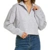 WeWoreWhat Cropped Knit 1/4-Zip Pullover Women