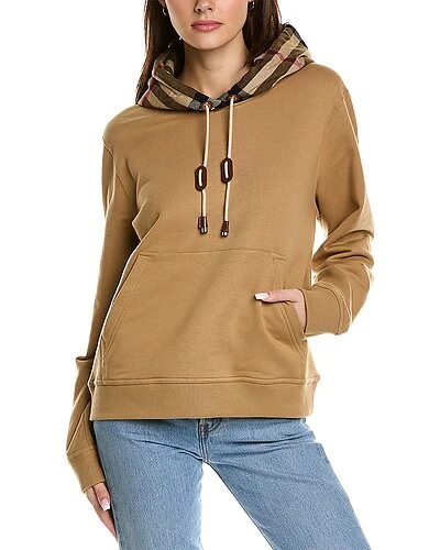 Burberry Check Hood Oversized Hoodie Women 3 Burberry Check Hood Oversized Hoodie Women