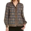 Max Studio Crepe Button-Down Shirt Women