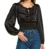 Vintage Havana Satin Ruched Top Women -Halston Kel Shop 1411462937 RLLD 1