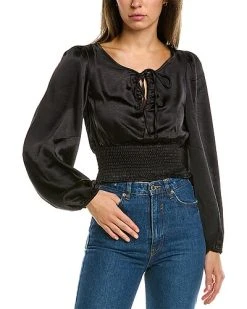 Vintage Havana Satin Ruched Top Women