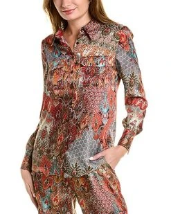 Elie Tahari Paisley Utility Shirt Women