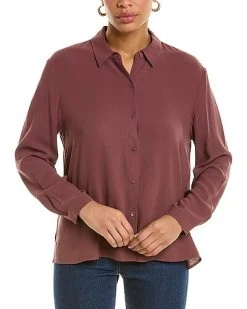 EILEEN FISHER Classic Collar Silk Shirt Women
