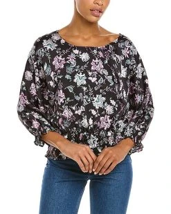 Vince Camuto Dolman Windsor Blooms Smocked Top Women