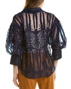 Gracia See-Through Flower Top Women -Halston Kel Shop 1411501583 RLLD 2