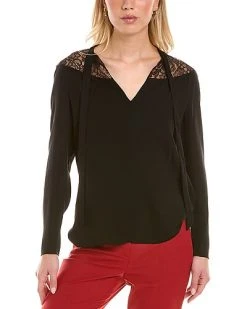 THEORY Lace Yoke Top Women
