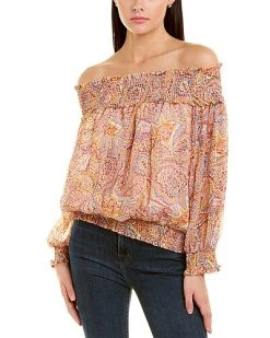 Gracia Paisley Pattern Gypsy Blouse Women