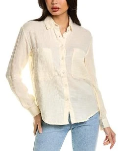 Monrow Long Sleeve Gauze Shirt Women