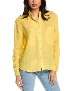 Monrow Long Sleeve Gauze Shirt Women