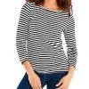 NIC+ZOE Striped Bracelet Sleeve Boat T-Shirt Women -Halston Kel Shop 1411533271 RLLD 1