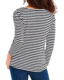 NIC+ZOE Striped Bracelet Sleeve Boat T-Shirt Women -Halston Kel Shop 1411533271 RLLD 2