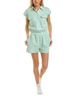 Monrow Twill Pocket Romper Women