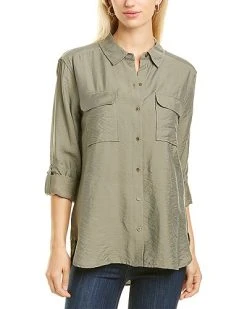 Vince Camuto Flowy Rumple Relaxed Utility Shirt Women