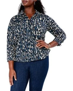 NIC+ZOE Plus New Wave Crinkle Shirt Women