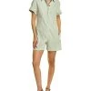 THEORY Shirt Linen-Blend Romper Women -Halston Kel Shop 1411633260 RLLD 1